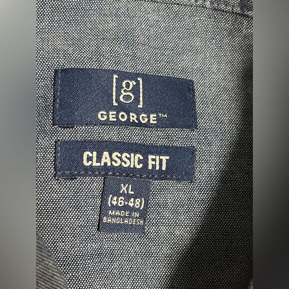 NWT George Blue Chambray Shirt Short Sleeve Sz XL ( 46-48 ) - Picture 3 of 7